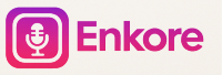 Enkore logo with a microphone icon on a white background